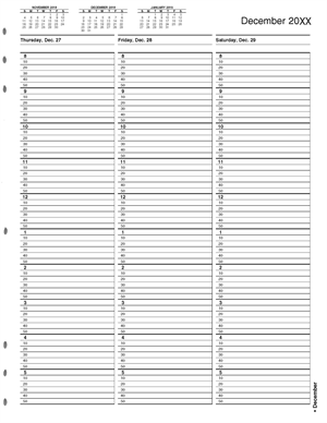 TIME14 TimeScan 1 Column Looseleaf Pages - 10 Minute Intervals 8am-6pm  8 1/2 x 11