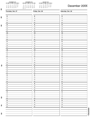 TIME16 TimeScan 1 Column Looseleaf Pages - 15 Minute Intervals 8am-7pm with extra hour 8 1/2 x 11