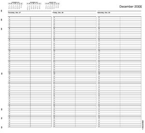 TIME24 TIMESCAN 2 Column Looseleaf Pages 10 Minute Intervals 7am-5pm 12 x 11