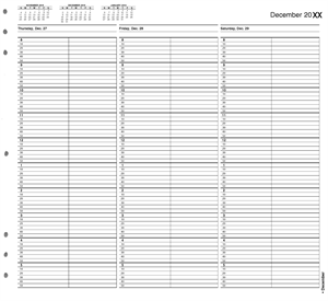 TIME34 TimeScan 2 Column Looseleaf Pages 10 Minute Interval 8am-6pm 12 x 11