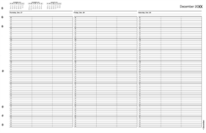 TIME54 TimeScan 3 Column Looseleaf Pages 10 Minute Interval 8am-6pm 17 x 11