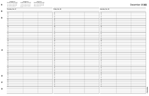 TIME56 TimeScan 3 Column Looseleaf Pages 15 Minute Interval 8am-7pm With Extra Hour 17 x 11