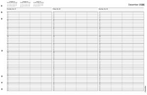 TIME62 TimeScan 4 Column Looseleaf Pages 10 Minute Interval 7am-5pm 17 x 11