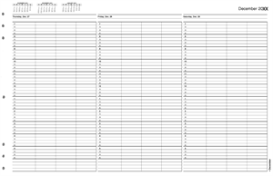 TIME64 TimeScan 4 Column Looseleaf Pages 15 Minute Interval 7am-6pm With Extra Hour 17 x 11