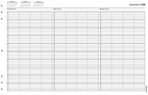 TIME66 TimeScan 4 Column Looseleaf Pages 10 Minute Interval 8am-6pm 17 x 11