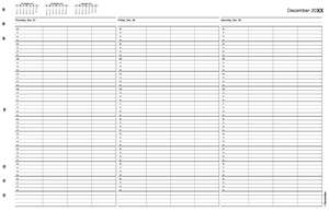TIME68 TimeScan 4 Col Looseleaf Pages - 15 Min 8am-7pm with extra hour 17 x 11