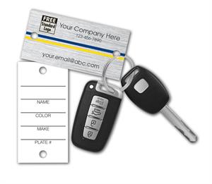 58252 Key Tag w/Navy and Yellow Stripes 1 1/4 x 2 1/2