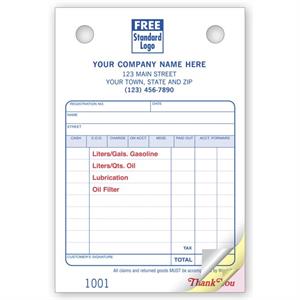 608 Service Station Register Forms Small Classic 4 x 6