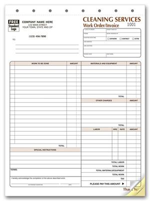 6527 Cleaning Company Contract Work Orders 8 1/2 x 11