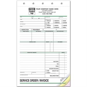 6575 Pest Control Form Service Orders 5 2/3 x 8 1/2