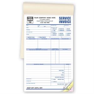 6576 Pest Control Service Invoices Booked 5 2/3 x 8 1/2