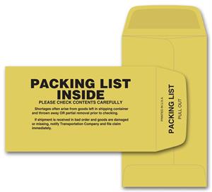 679 Packing List Envelope 3 3/8 x 6