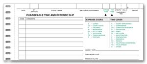 7302 Chargeable Time Expense Slip 7 x 5