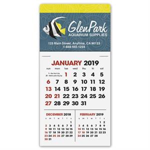 766322 2019 Full-color 3-Month View Rectangle Stick-Up Calendars 3