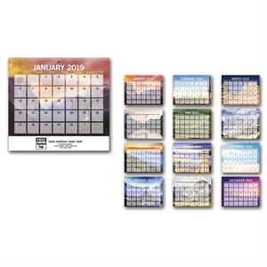 766328 2019 Scenic Small Memo Wall Calendar - Spiral 11 x 19