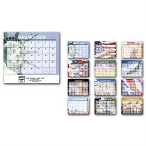 766330 2019 Patriotic Small Memo Wall Calendar - Spiral 11 x 19