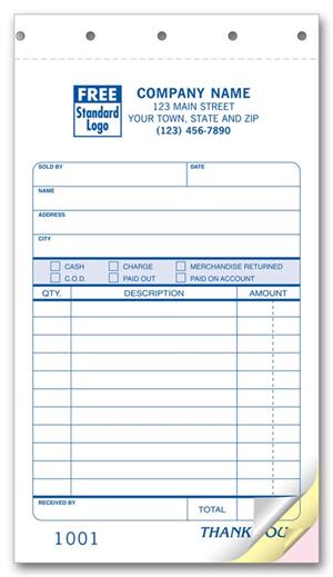 80 Classic Small Sales Slips 4 1/4 x 7