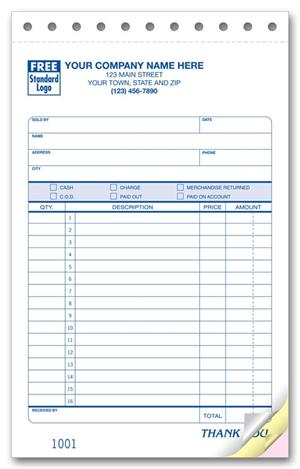 81 Sales Slips Classic Design Large Format 5 2/3 x 8 1/2