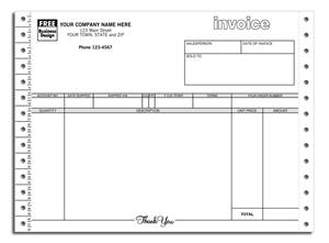 9040P Continuous Invoice with Tear Out Label 8 1/2 x 7