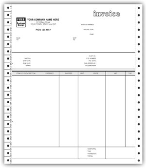 9088A Classic Continuous Invoice 8 1/2 x 11