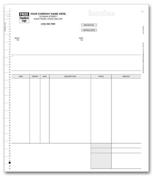 9116 Continuous Inventory Invoice 8 1/2 x 11