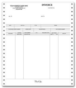 9129 Continuous Invoice 9 1/2 x 11