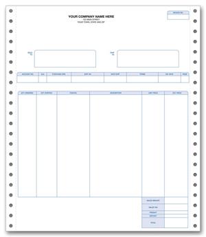 91335 Forms Continuous Invoice 9 1/2 x 11