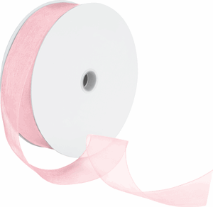 Sheer Organdy Light Pink Ribbon 1 1/2
