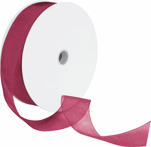 Sheer Organdy Burgundy Ribbon 1 1/2