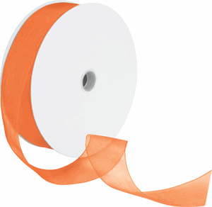 Sheer Organdy Orange Ribbon 1 1/2