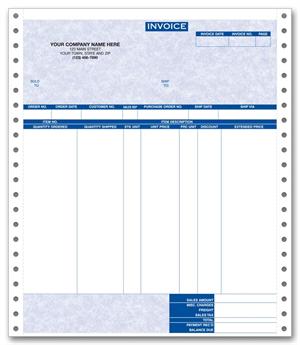 9190G Invoices Continuous Parchment 8 1/2 x 11