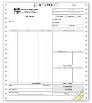 9251 Job Invoices Continuous Classic 8 1/2 x 11