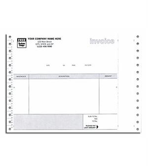 9296 Continuous Non Inventory Invoice 8 1/2 x 7