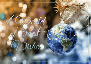 A5124 World on a String Holiday Greeting Cards 7 7/8 x 5 5/8