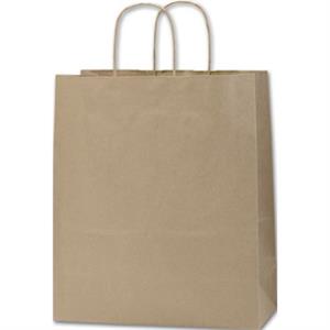 250 Recycled Kraft Brown Paper Bags Shoppers Escort 13 x 6 x 15 1/2