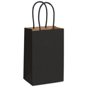 250 Black Color-on-Kraft Paper Bags Shoppers 5 1/4