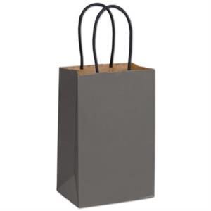 250 Storm Gray Color-on-Kraft Paper Bags Shoppers 5 1/4