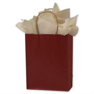 250 Brick Red Color-on-Kraft Paper Bags Shoppers 8 1/4 x 4 3/4 x 10 1/2