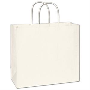 250 Recycled White Kraft Gift Merchandise Paper Bags Shoppers Lindsey 12 x 5 x 10 1/2