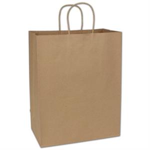 250 Recycled Kraft Gift Merchandise Paper Bags Shoppers Escort 13 x 7 x 17
