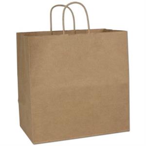 200 Kraft Gift Merchandise Paper Bags Shoppers Escort 14 x 8 x 14 1/2