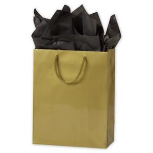 200 Premium Gold Gloss Paper Bags Euro-Shoppers 8 x 4 x 10