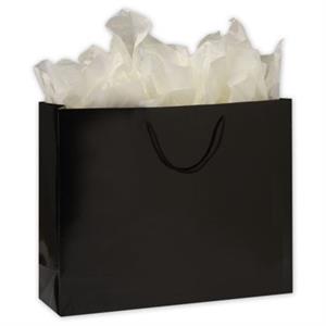 50 Premium Black Gloss Paper Bags Euro-Shoppers 20 x 6 x 16