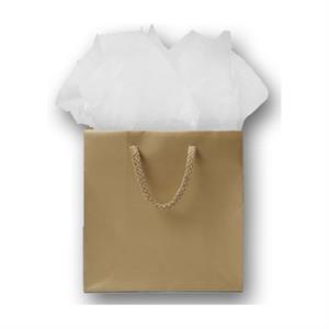 200 Premium Gold Matte Paper Bags Euro-Shoppers 6 1/2 x 3 1/2 x 6 1/2