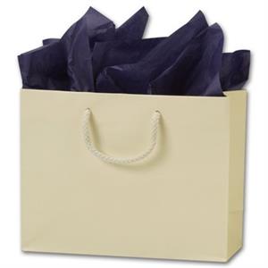 200 Premium Ivory Paper Bags Matte Euro-Shoppers 9 x 3 1/2 x 7