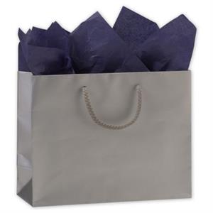 200 Premium Silver Paper Bags Matte Euro-Shoppers 9 x 3 1/2 x 7