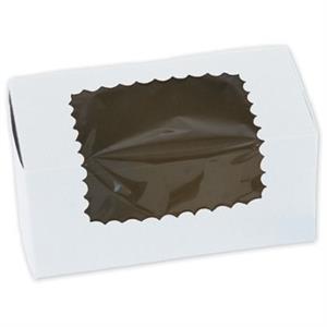 844W-126 White Windowed Cupcake Boxes 2 Cupcakes 8