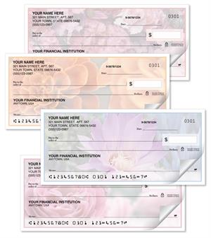 C724 Floral Bouquet Personal Checks 6 x 2 3/4