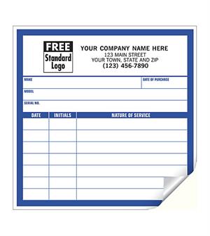 CL12 Large Service Record Labels White with Blue Border 5 x 5