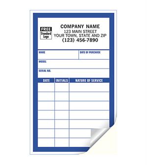 CL13 Small Service Record Labels Roll Paper White with Blue Border 3 x 5